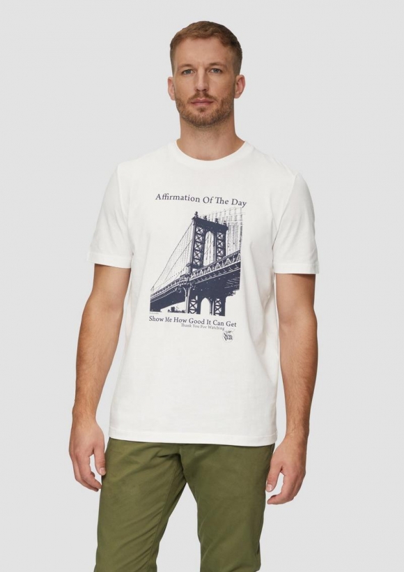 s.Oliver T-Shirt mit Frontprint - weiß