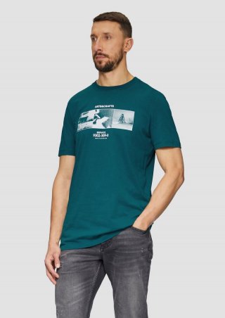 s.Oliver Jerseyshirt mit Crew Neck und Frontprint - petrol