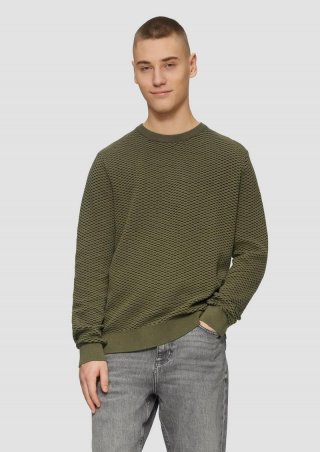 s.Oliver Strickpullover mit Wabenstruktur - olivgrün