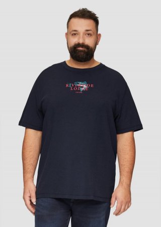 s.Oliver T-Shirt mit Stickerei aus Waffeljersey - navy