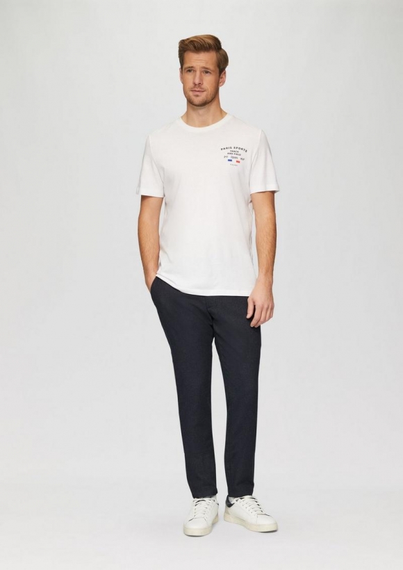 s.Oliver Regular: Chino mit Webstruktur - navy