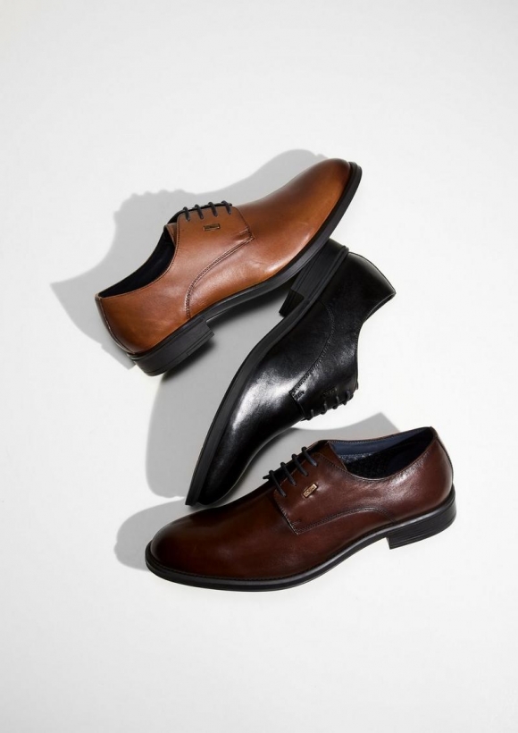s.Oliver Elegante Schnürer aus Echtleder - schwarz