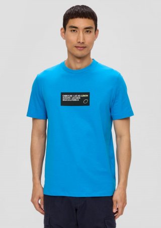 s.Oliver T-Shirt aus Baumwoll-Jersey mit Frontprint - dunkles türkis