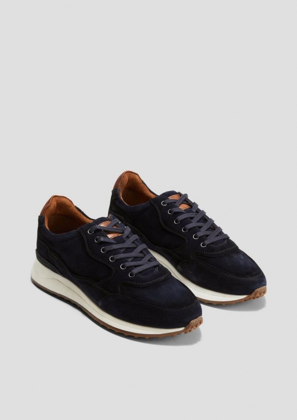s.Oliver Sneaker in Veloursleder-Optik - navy