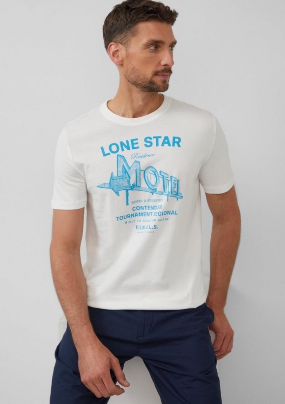 s.Oliver T-Shirt mit Artwork - weiß s.Oliver T-Shirt mit Artwork - weiß