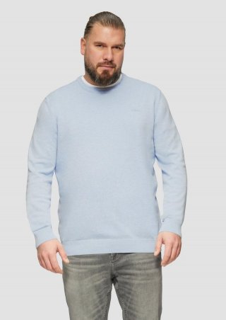s.Oliver Strickpullover mit Logo-Detail - hellblau
