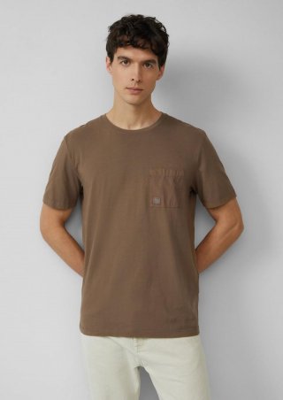 s.Oliver T-Shirt mit Brusttasche und Garment Dye - sandstein
