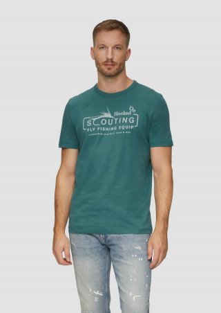 s.Oliver Baumwollshirt mit Frontprint - petrol