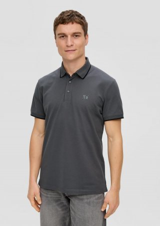 s.Oliver Poloshirt mit Logo - dunkelgrau