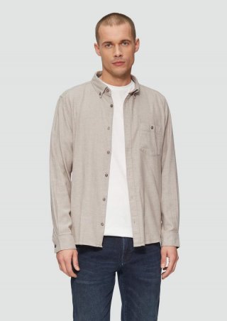 s.Oliver Regular Fit: Strukturiertes Hemd mit Button-Down-Kragen - hellbraun