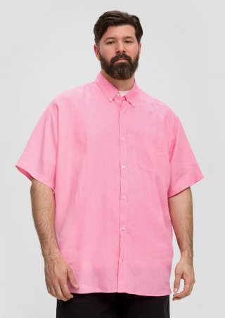 s.Oliver Kurzarmhemd aus Leinen - rosa