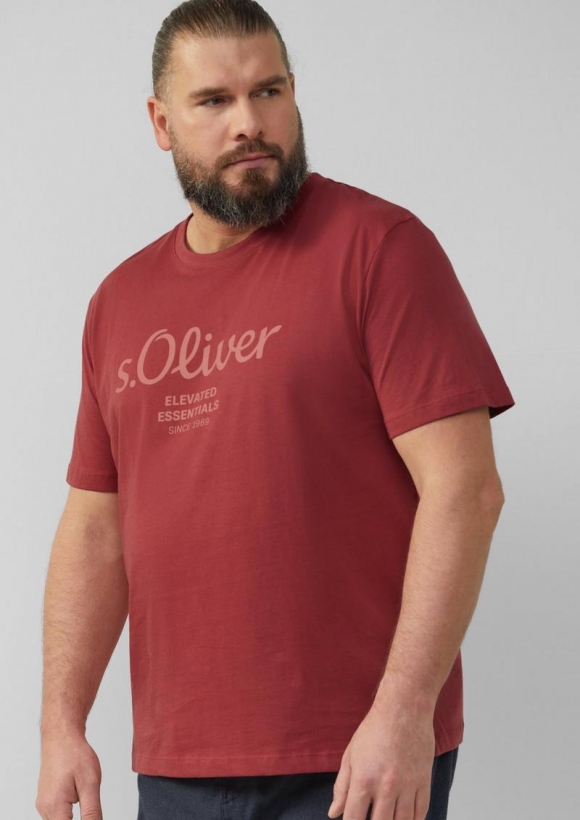 s.Oliver T-Shirt mit Logo-Print - mohnrot