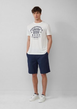 s.Oliver Leinenmix-Bermuda im Relaxed Fit - tiefblau