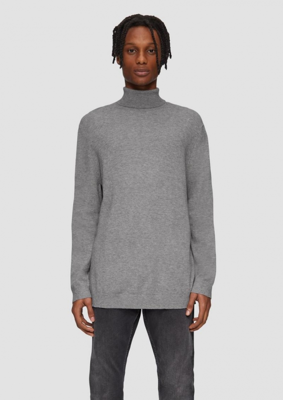 s.Oliver Slim-Fit-Pullover mit Rollkragen - graphit