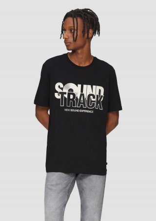 s.Oliver T-Shirt mit Front- und Rückenprint - schwarz