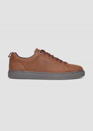 s.Oliver Schnürer in Leder-Optik - cognac