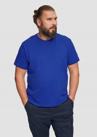 s.Oliver Baumwoll-T-Shirt mit kleinem Logo-Detail - ozeanblau
