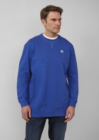 s.Oliver Sweatshirt mit Garment Dye und Logo-Detail - ozeanblau