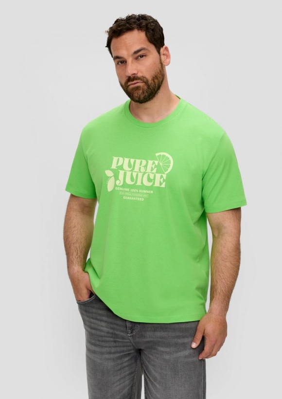 s.Oliver Baumwoll-T-Shirt mit Frontprint - grün