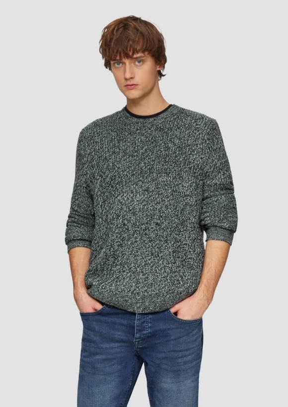 s.Oliver Strickpullover mit Rippstruktur - smaragd