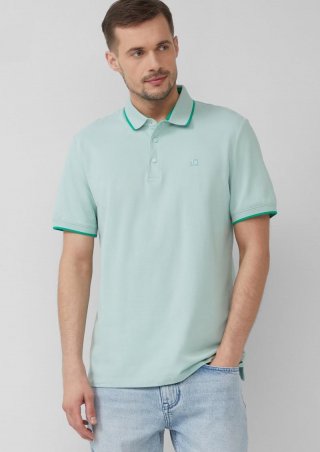 s.Oliver Sportives Piqué-Poloshirt mit Kontrast-Details - minze