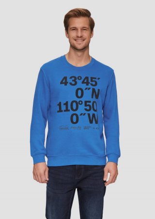 s.Oliver Sweatshirt mit Flock-Print - royalblau