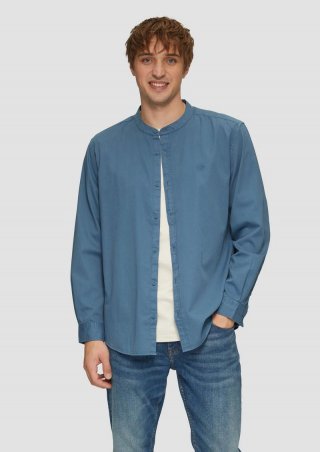 s.Oliver Regular Fit: Gewaschenes Hemd mit Stickerei - hellblau