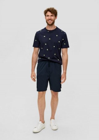 s.Oliver Bermuda aus Baumwollstretch mit Cargo-Taschen - navy