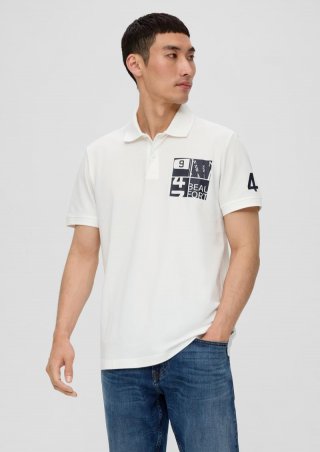 s.Oliver Poloshirt aus Baumwollstretch - weiß