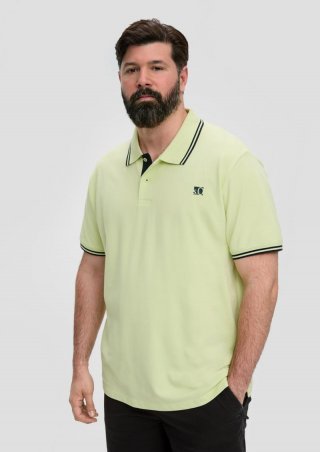 s.Oliver Poloshirt aus Baumwolle mit Logo-Detail - limettengrün
