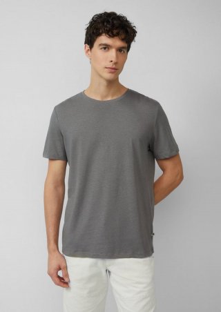 s.Oliver Jersey-T-Shirt aus Leinenmix - grau meliert