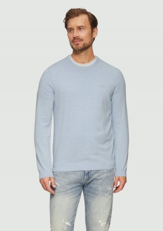 s.Oliver Strickpullover mit Logo-Stickerei - hellblau