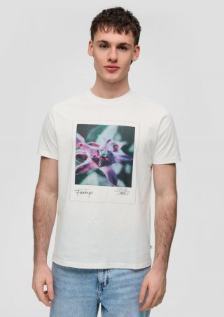 s.Oliver T-Shirt mit Frontprint - weiß