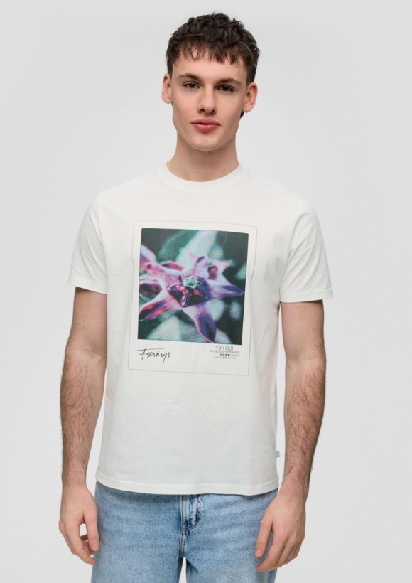 s.Oliver T-Shirt mit Frontprint - weiß