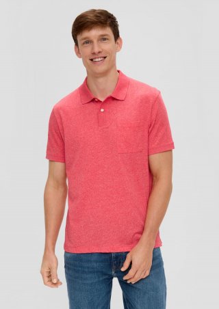 s.Oliver Poloshirt in melierter Optik - korallrot