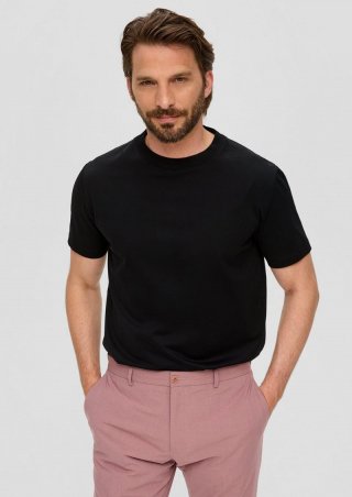 s.Oliver Jerseyshirt im Slim Fit - schwarz