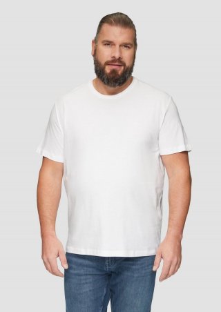 s.Oliver Baumwoll-T-Shirt mit kleinem Logo-Detail - weiß