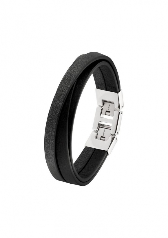 s.Oliver Mehrreihiges Lederarmband - silber