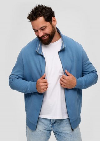 s.Oliver Sweatshirt Jacke mit Stehkragen - blau