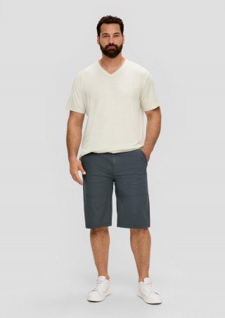 s.Oliver Bermuda-Hose aus Baumwollstretch im Relaxed Fit - schiefergrau
