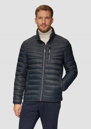 s.Oliver Leicht wattierte Steppjacke aus recyceltem Polyester - schiefergrau