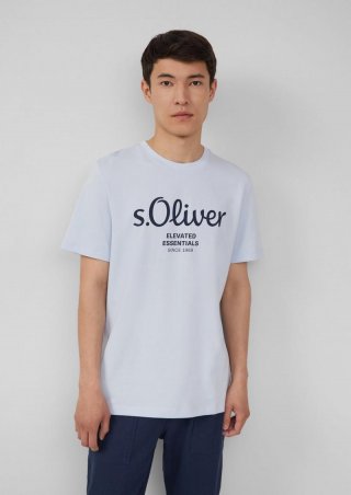 s.Oliver T-Shirt mit Logo-Print - hellblau