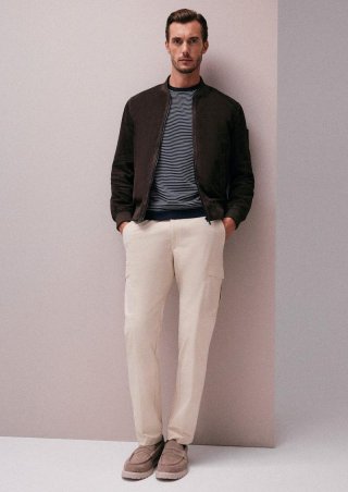 s.Oliver Sportive Jogpants mit Cargo-Taschen aus elastischem Jersey - steingrau