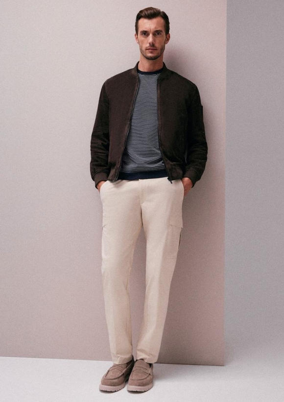 s.Oliver Sportive Jogpants mit Cargo-Taschen aus elastischem Jersey - steingrau