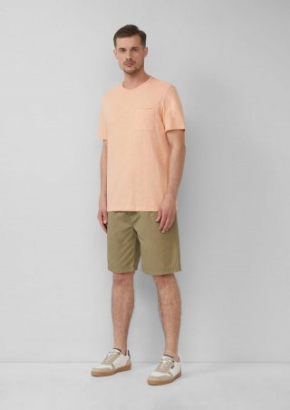 s.Oliver Detroit: Chino-Bermuda im Relaxed Fit mit Elastikbund - olivgrün