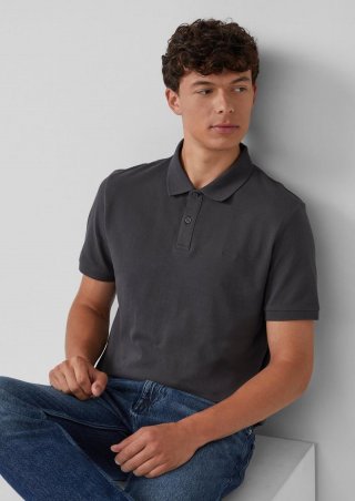 s.Oliver Poloshirt aus Piqué mit Logo im Doppelpack - schiefergrau