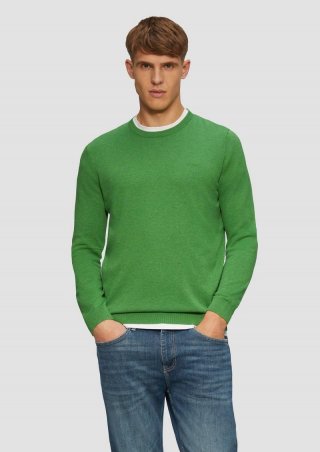 s.Oliver Strickpullover mit Logo-Stickerei - bambusgrün