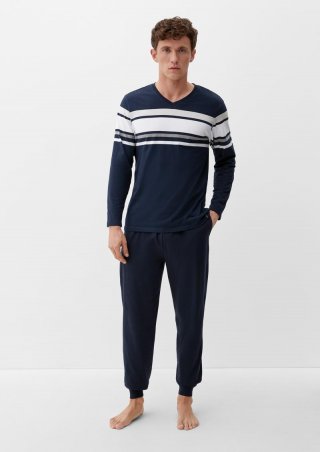 s.Oliver Pyjama mit Streifen - tiefblau