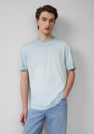 s.Oliver Rundhals T-Shirt mit Wascheffekt - himmelblau
