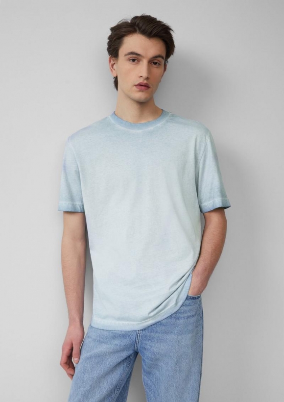 s.Oliver Rundhals T-Shirt mit Wascheffekt - himmelblau